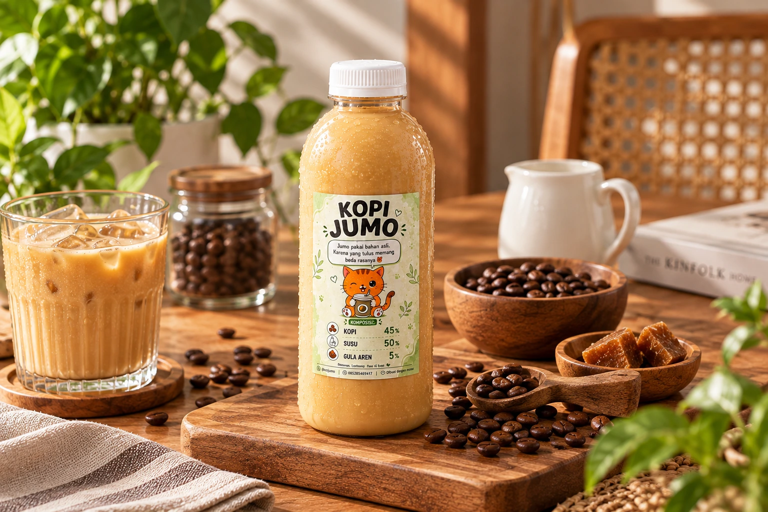 Koleksi Botol Kopi Jumo dengan Roti dan Pastry
